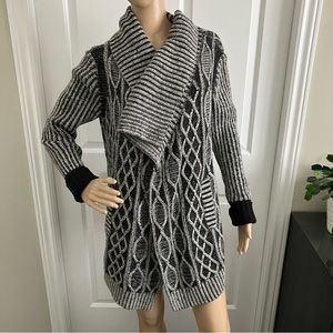 Max Studio | Alpaca & Wool Black & silver Cardigan